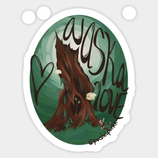 Alaska Love Tree Stump Sticker